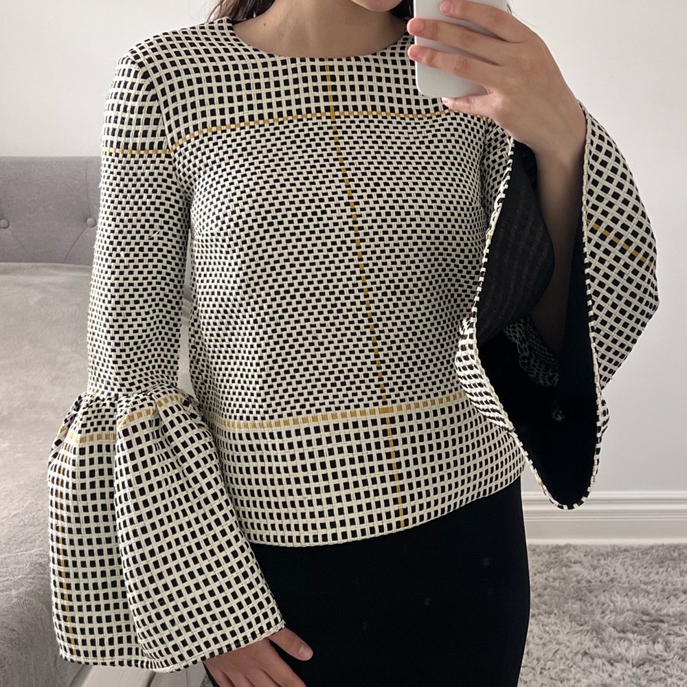 Roksanda Ilincic Black and White Checkered Top